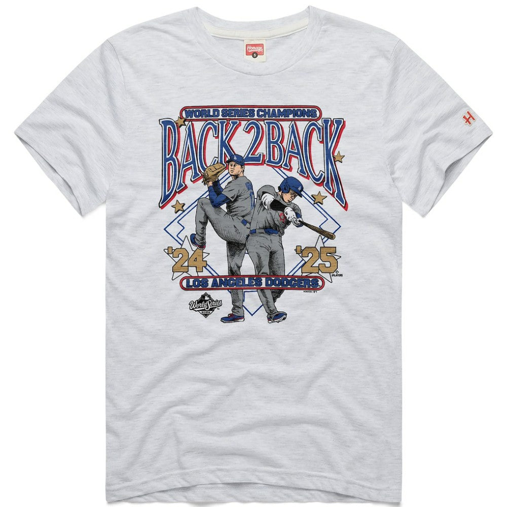 Shohei Ohtani Los Angeles Dodgers Homage Unisex 2026 Gold Collection Back-to-Back World Series Champions Tri-Blend T-Shirt Ash