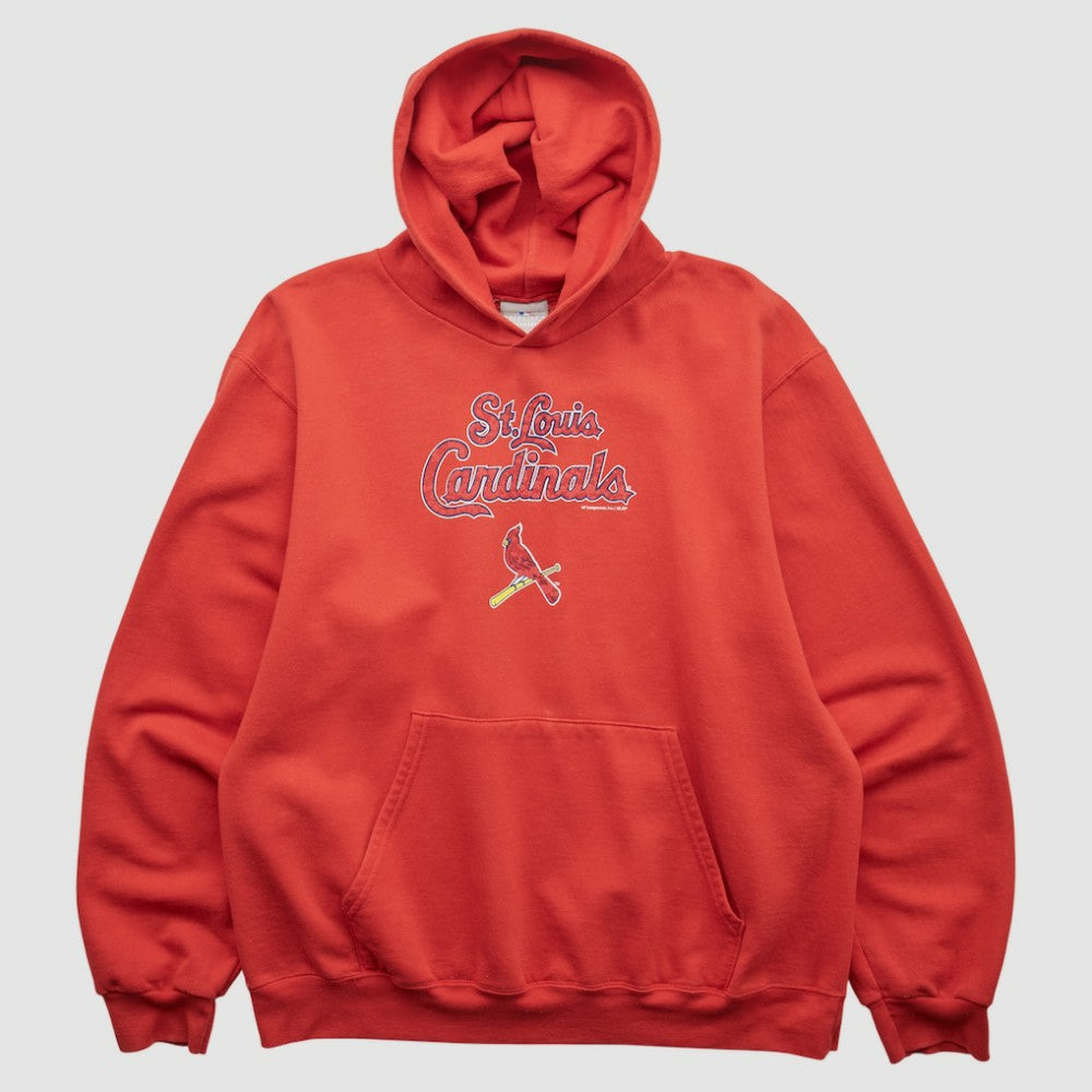 St. Louis Cardinals Genuine Merchandise 2000s Hooded Pullover Sweatshirt Red Vintage