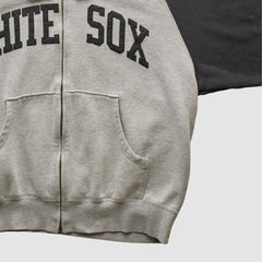 Chicago White Sox Majestic 2000s Hooded Full Zip Sweatshirt Heather Gray Vintage