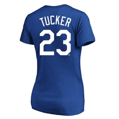 Kyle Tucker Los Angeles Dodgers Profile Women's Plus Size Name & Number V-Neck T-Shirt Royal