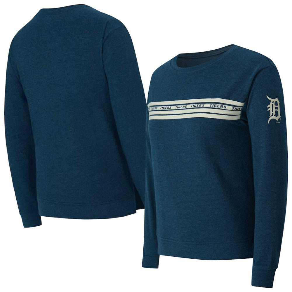 Detroit Tigers Concepts Sport Women's Birch French Terry Long Sleeve T-Shirt Navy