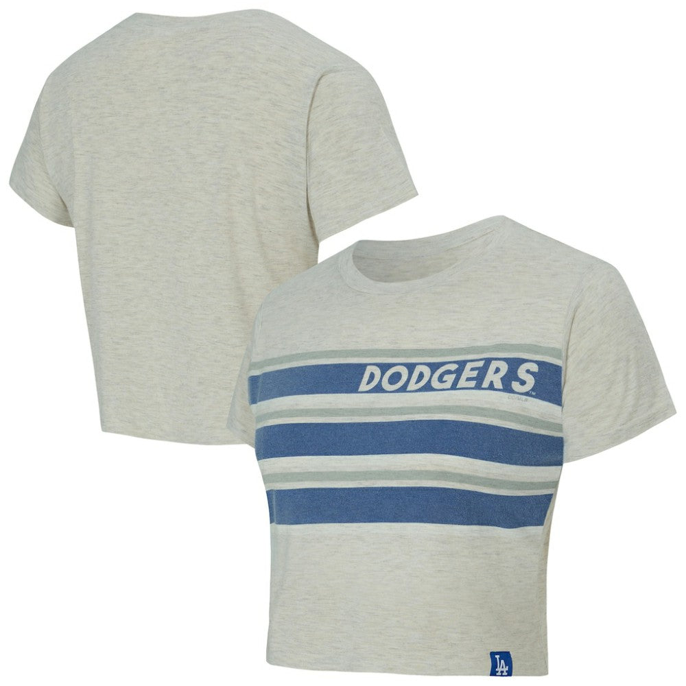 Los Angeles Dodgers Concepts Sport Women's Birch Cropped T-Shirt Cream
