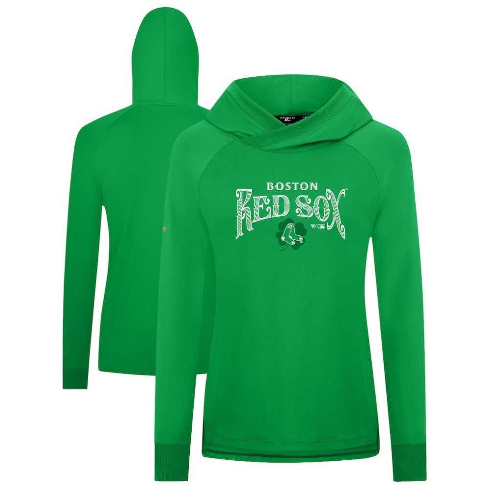 Boston Red Sox Levelwear Women's St. Patrick's Day Slender Raglan Hoodie Green