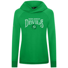 New Jersey Devils Levelwear Women's St. Patrick's Day Slender Raglan Hoodie Kelly Green