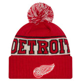 Detroit Red Wings New Era Retro Cuffed Knit Hat with Pom Red