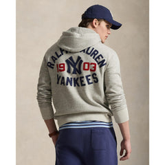 Yankees Polo Ralph Lauren Fleece Hoodie Gray