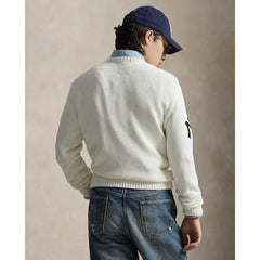 Yankees Polo Ralph Lauren Bear Sweater White