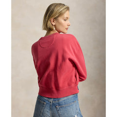 Yankees Polo Ralph Lauren Women's Seasonal Knit Full-Snap Cardigan Red