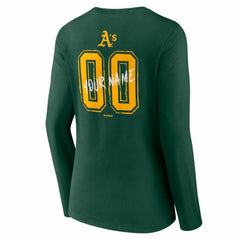 Athletics Women's Hustle Personalized Name & Number Long Sleeve V-Neck T-Shirt Green