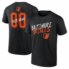 Baltimore Orioles Hustle Personalized Name & Number T-Shirt Black