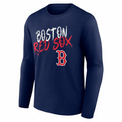 Boston Red Sox Hustle Personalized Name & Number Long Sleeve T-Shirt Navy