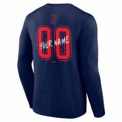 Boston Red Sox Hustle Personalized Name & Number Long Sleeve T-Shirt Navy