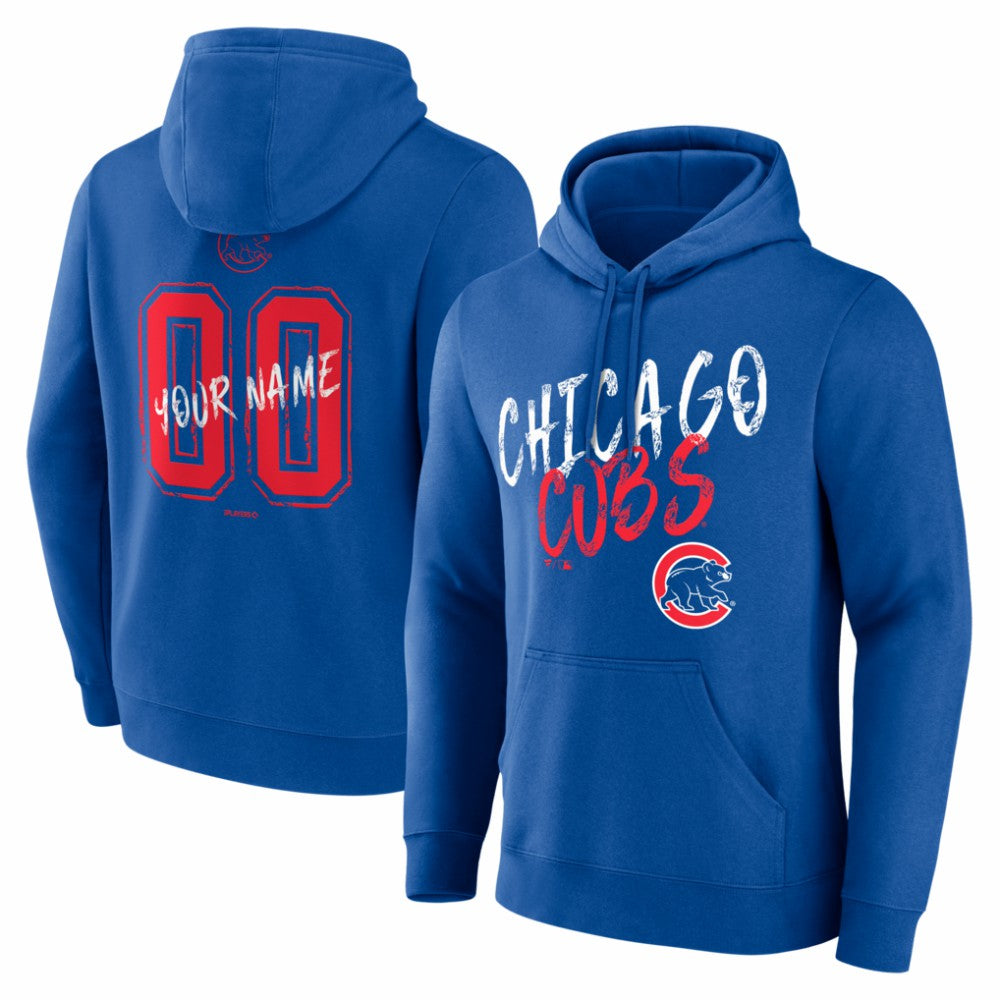 Chicago Cubs Hustle Personalized Name & Number Hoodie Royal