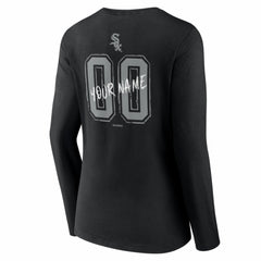 Chicago White Sox Women's Hustle Personalized Name & Number Long Sleeve V-Neck T-Shirt Black