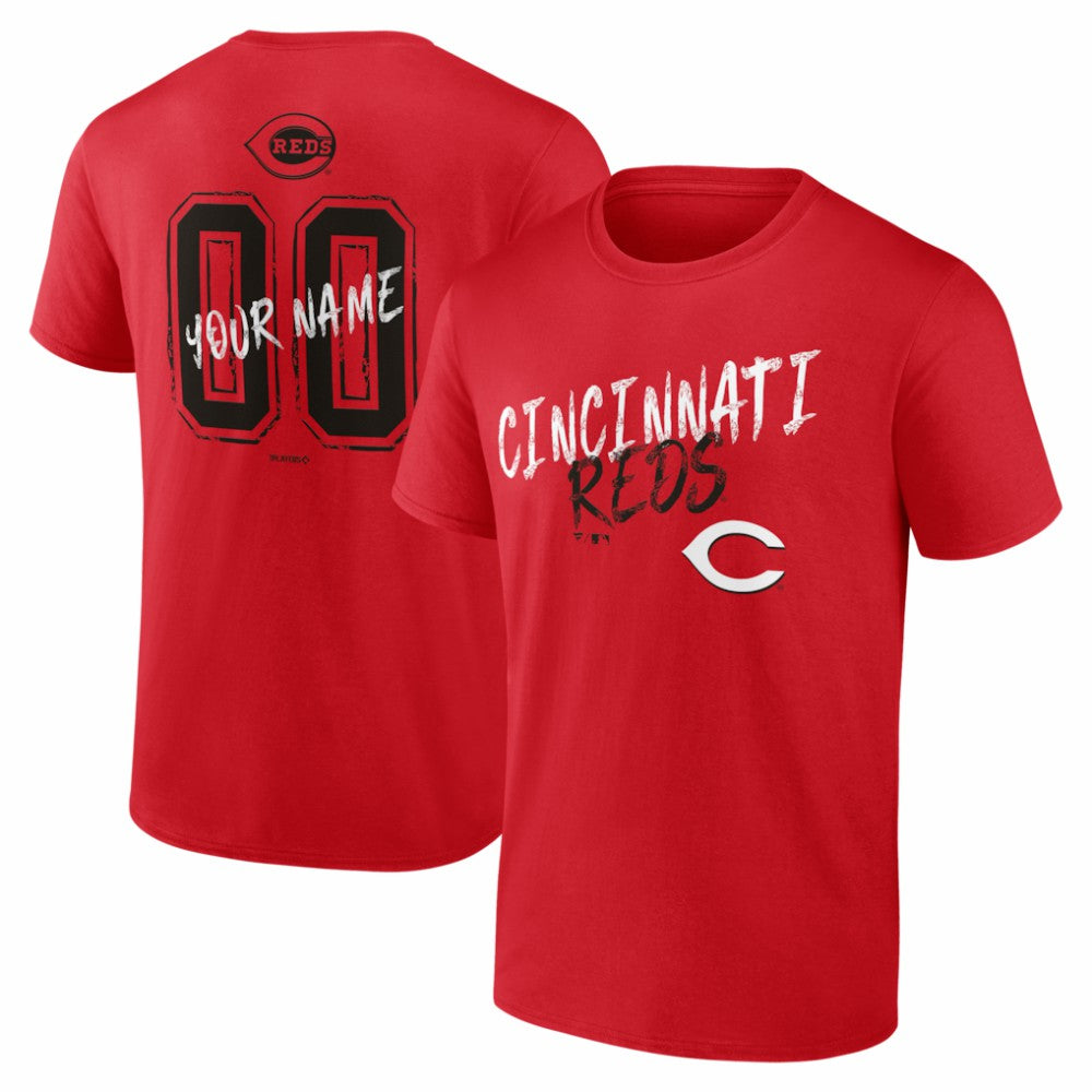 Cincinnati Reds Hustle Personalized Name & Number T-Shirt Red