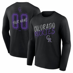 Colorado Rockies Hustle Personalized Name & Number Long Sleeve T-Shirt Black