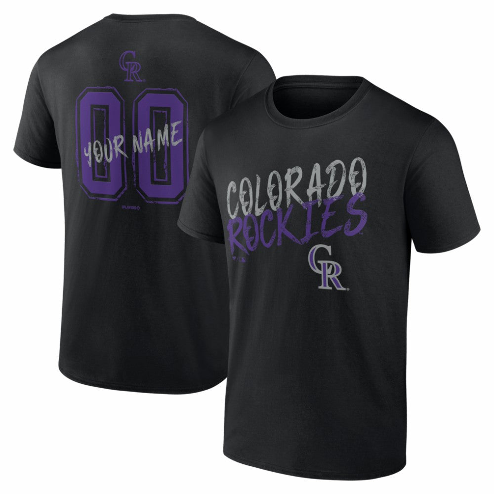 Colorado Rockies Hustle Personalized Name & Number T-Shirt Black