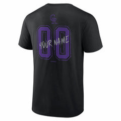 Colorado Rockies Hustle Personalized Name & Number T-Shirt Black