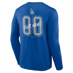 Los Angeles Dodgers Hustle Personalized Name & Number Long Sleeve T-Shirt Royal