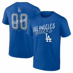 Los Angeles Dodgers Hustle Personalized Name & Number T-Shirt Royal