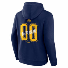 Milwaukee Brewers Hustle Personalized Name & Number Hoodie Navy