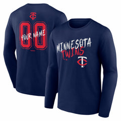 Minnesota Twins Hustle Personalized Name & Number Long Sleeve T-Shirt Navy