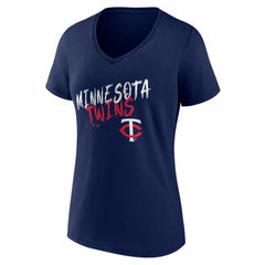 Minnesota Twins Women's Hustle Personalized Name & Number V-Neck T-Shirt Navy