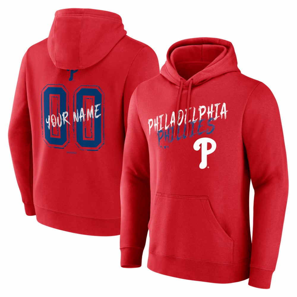 Philadelphia Phillies Hustle Personalized Name & Number Hoodie Red