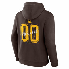 San Diego Padres Hustle Personalized Name & Number Hoodie Brown