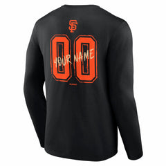 San Francisco Giants Hustle Personalized Name & Number Long Sleeve T-Shirt Black
