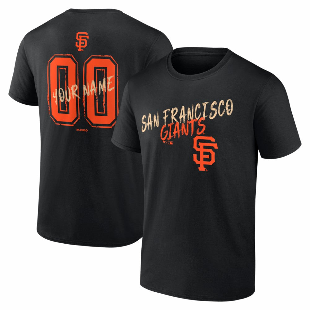 San Francisco Giants Hustle Personalized Name & Number T-Shirt Black