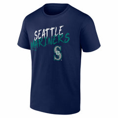 Seattle Mariners Hustle Personalized Name & Number T-Shirt Navy