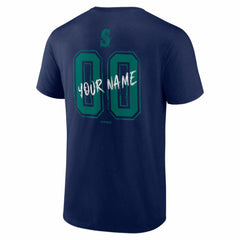 Seattle Mariners Hustle Personalized Name & Number T-Shirt Navy