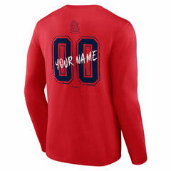 St. Louis Cardinals Hustle Personalized Name & Number Long Sleeve T-Shirt Red