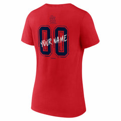 St. Louis Cardinals Women's Hustle Personalized Name & Number V-Neck T-Shirt Red