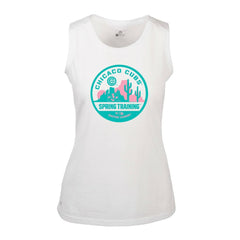 Chicago Cubs Levelwear Women's Macy Spring Training Badge Bold Tank Top White