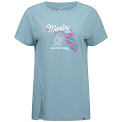 Miami Marlins Levelwear Women's Influx Spring Training Sunrise Bold T-Shirt Blue