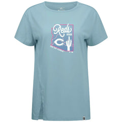 Cincinnati Reds Levelwear Women's Influx Spring Training Sunrise Bold T-Shirt Blue