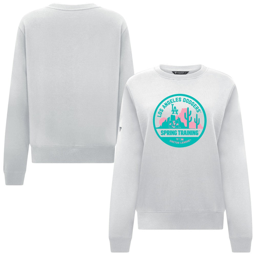 Los Angeles Dodgers Levelwear Women's Yvette Spring Training Badge Bold Sweatshirt White