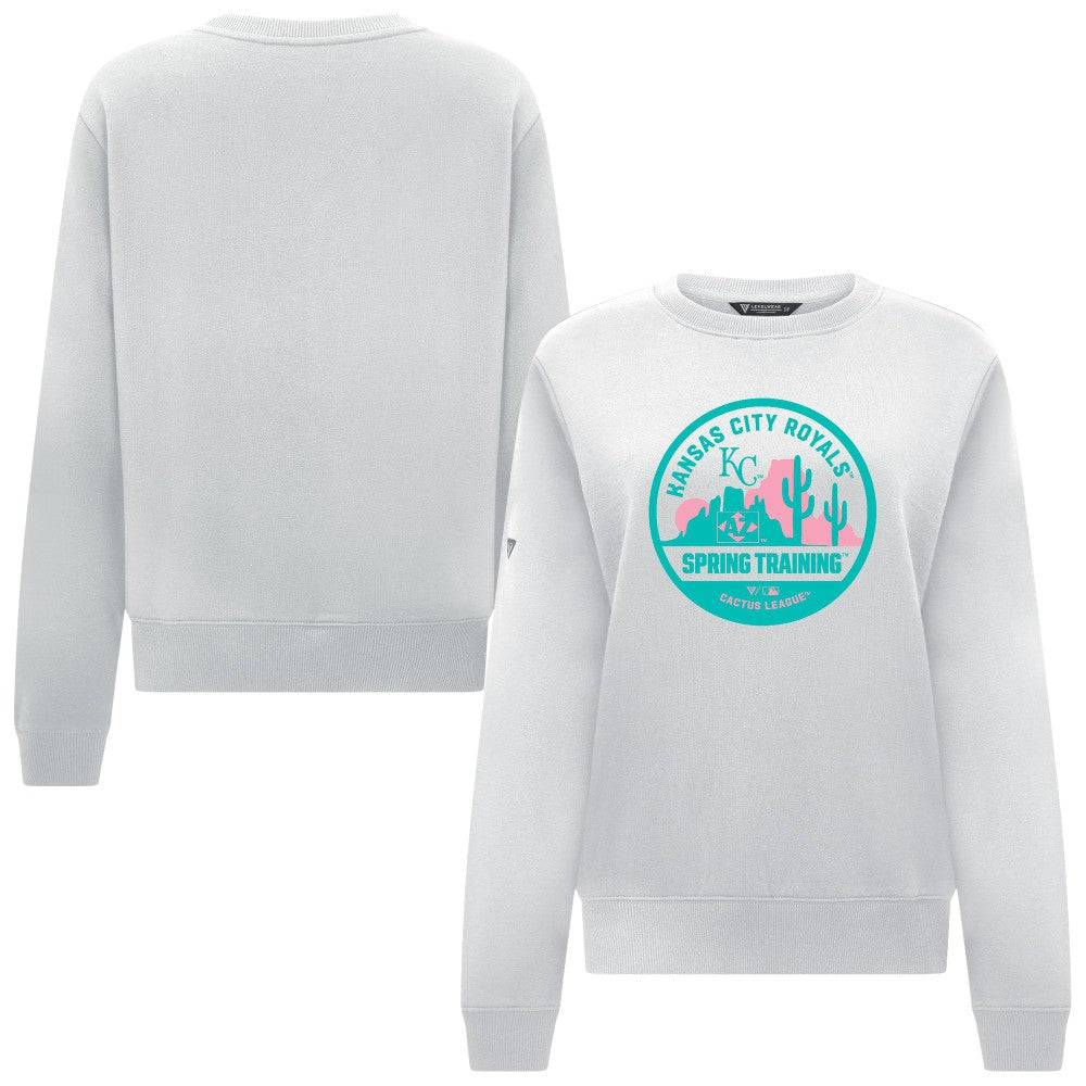 Kansas City Royals Levelwear Women's Yvette Spring Training Badge Bold Sweatshirt White