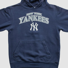 New York Yankees Stitches 2010s Hooded Pullover Sweatshirt Navy Vintage