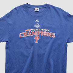 World Series Champions Majestic 2008 T-shirt Blue Vintage