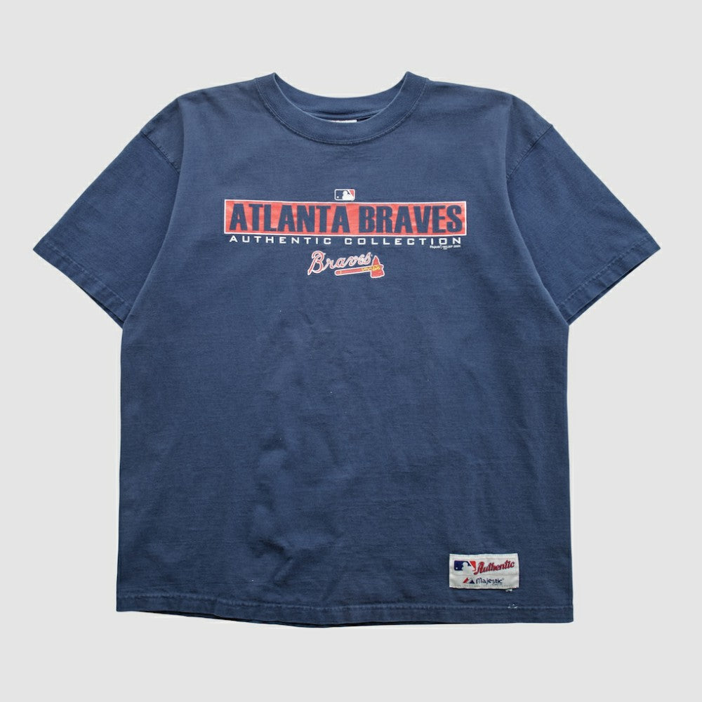 Atlanta Braves Majestic 2000s T-shirt Navy Vintage