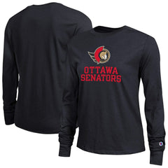 Ottawa Senators Champion Women's Wordmark Lockup Long Sleeve T-Shirt Black