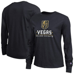 Vegas Golden Knights Champion Women's Wordmark Lockup Long Sleeve T-Shirt Black