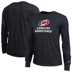 Carolina Hurricanes Champion Women's Wordmark Lockup Long Sleeve T-Shirt Black