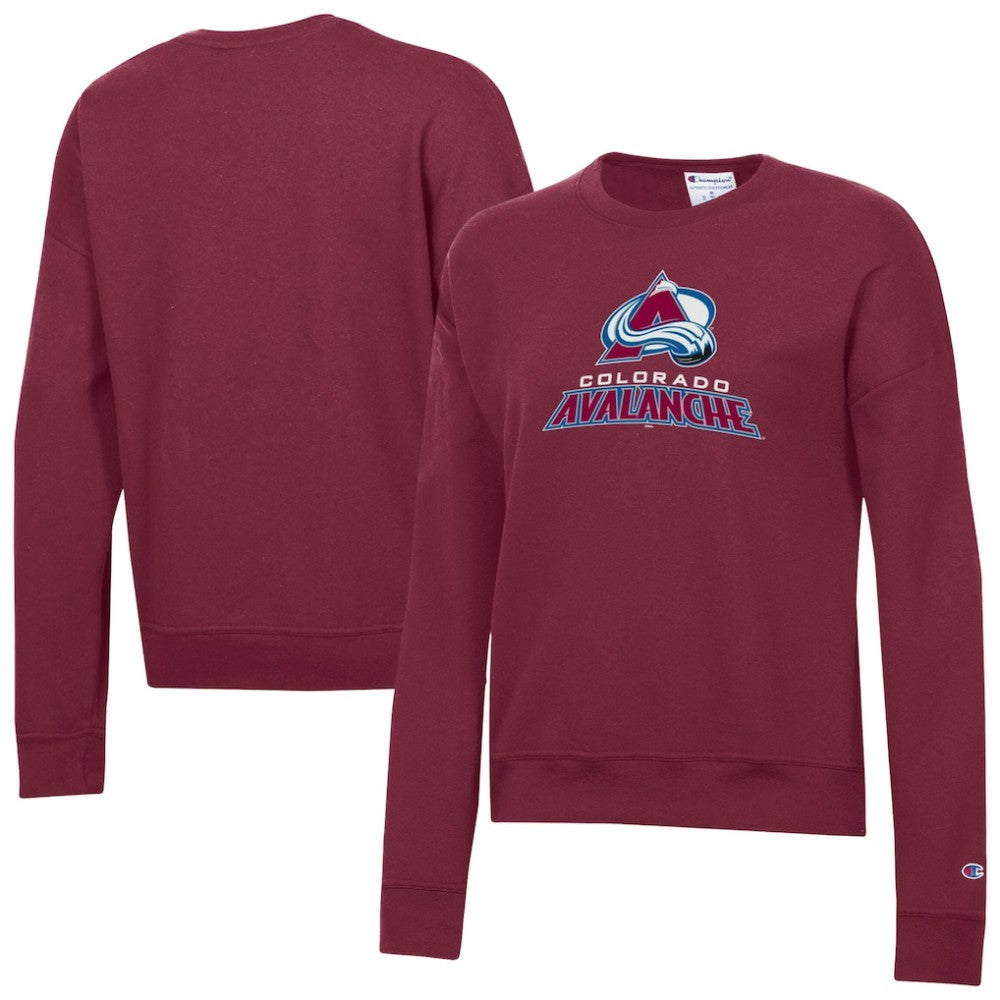 Colorado Avalanche Champion Women's Wordmark Lockup Powerblend Sweatshirt Burgundy