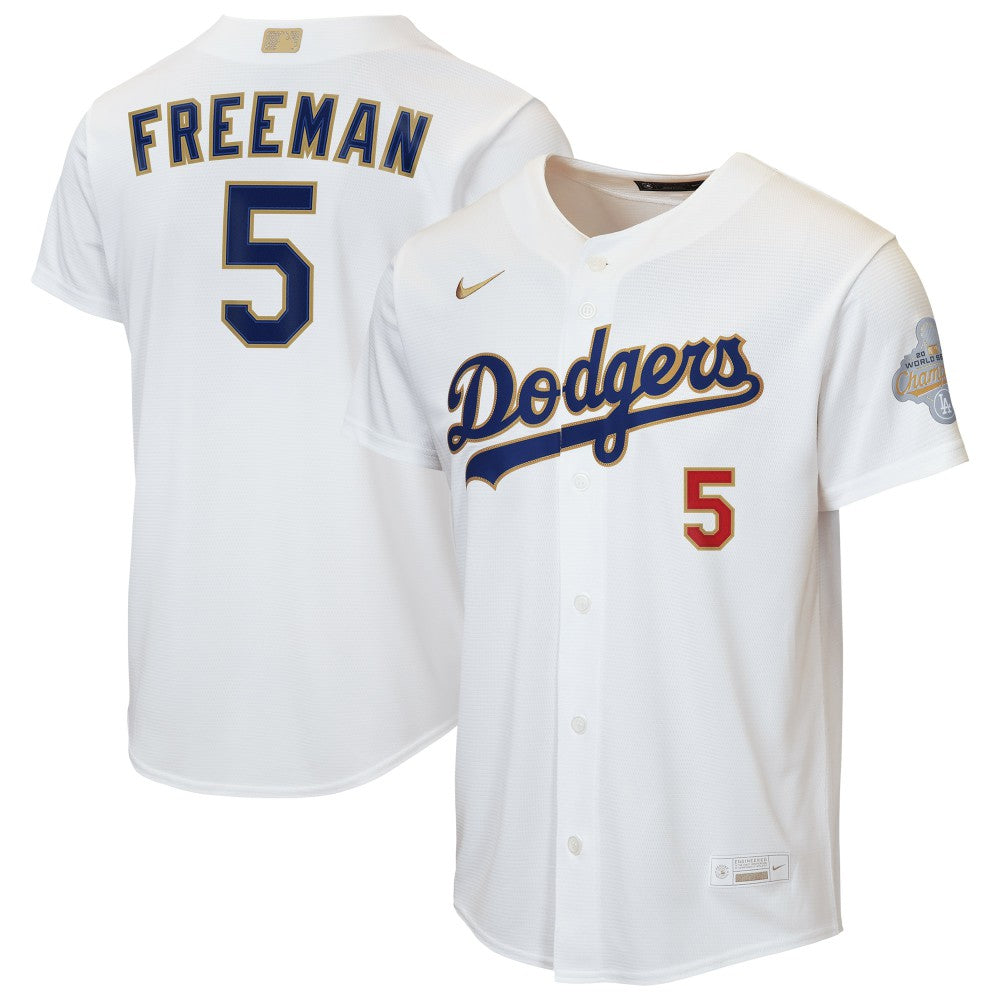 Freddie Freeman Los Angeles Dodgers Youth 2026 Gold Collection Home Replica Jersey - White