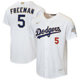 Freddie Freeman Los Angeles Dodgers Youth 2026 Gold Collection Home Replica Jersey - White