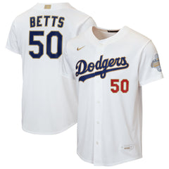 Mookie Betts Los Angeles Dodgers Youth 2026 Gold Collection Home Replica Jersey - White